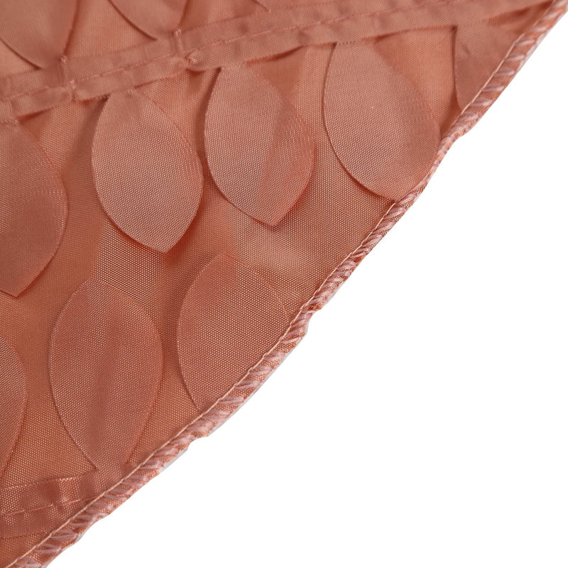 132" Taffeta Round Tablecloth with Leaf Petals Design