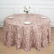 132" Taffeta Round Tablecloth with Leaf Petals Design