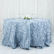 132" Taffeta Round Tablecloth with Leaf Petals Design