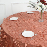 132" Taffeta Round Tablecloth with Leaf Petals Design