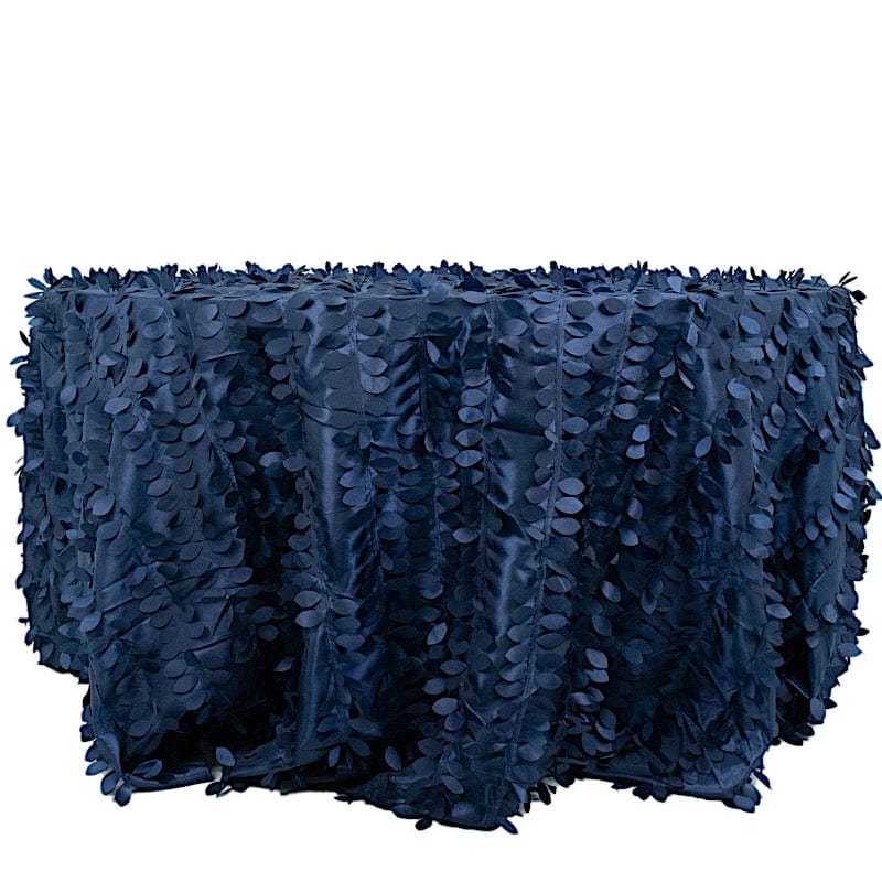 132" Taffeta Round Tablecloth with Leaf Petals Design