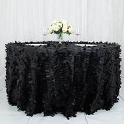132" Taffeta Round Tablecloth with Leaf Petals Design