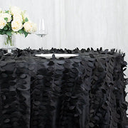 132" Taffeta Round Tablecloth with Leaf Petals Design