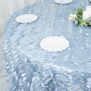 132" Taffeta Round Tablecloth with Leaf Petals Design