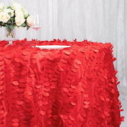 132" Taffeta Round Tablecloth with Leaf Petals Design
