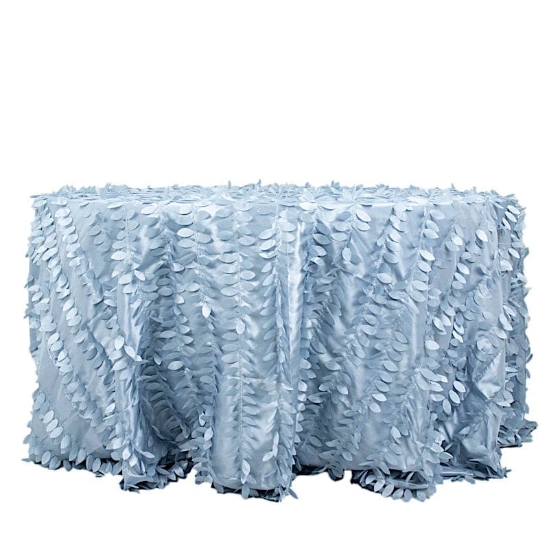 132" Taffeta Round Tablecloth with Leaf Petals Design
