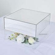 14" Acrylic Display Box Cake Stand Mirror Pedestal Riser
