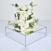 14" Acrylic Display Box Cake Stand Mirror Pedestal Riser