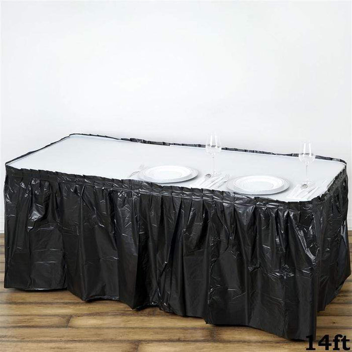 14 feet x 29" Plastic Disposable Table Skirt