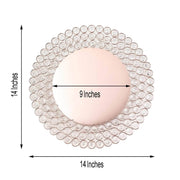 14" Metal Crystal Beaded Round Charger Plates
