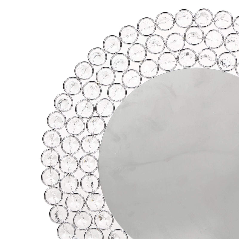 14" Metal Crystal Beaded Round Charger Plates