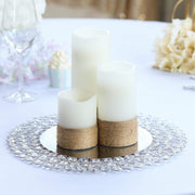 14" Metal Crystal Beaded Round Charger Plates