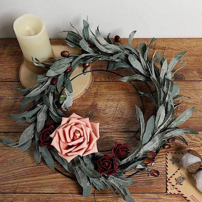 14" Round Metal Floral Hoop Wreath Frame - Black WOD_HOPMET6_14_BLK
