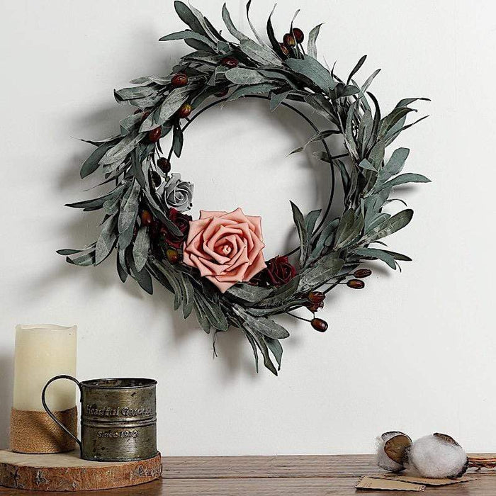 14" Round Metal Floral Hoop Wreath Frame - Black WOD_HOPMET6_14_BLK