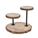 14" tall 3 Tier Round Natural Wooden Cupcake Dessert Stand - Brown with Black CAKE_WOD003_NAT