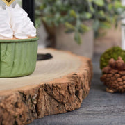 14" tall 3 Tier Round Natural Wooden Cupcake Dessert Stand - Brown with Black CAKE_WOD003_NAT