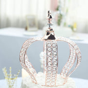 14" tall Metal Crystal Beaded Royal Crown Cake Topper
