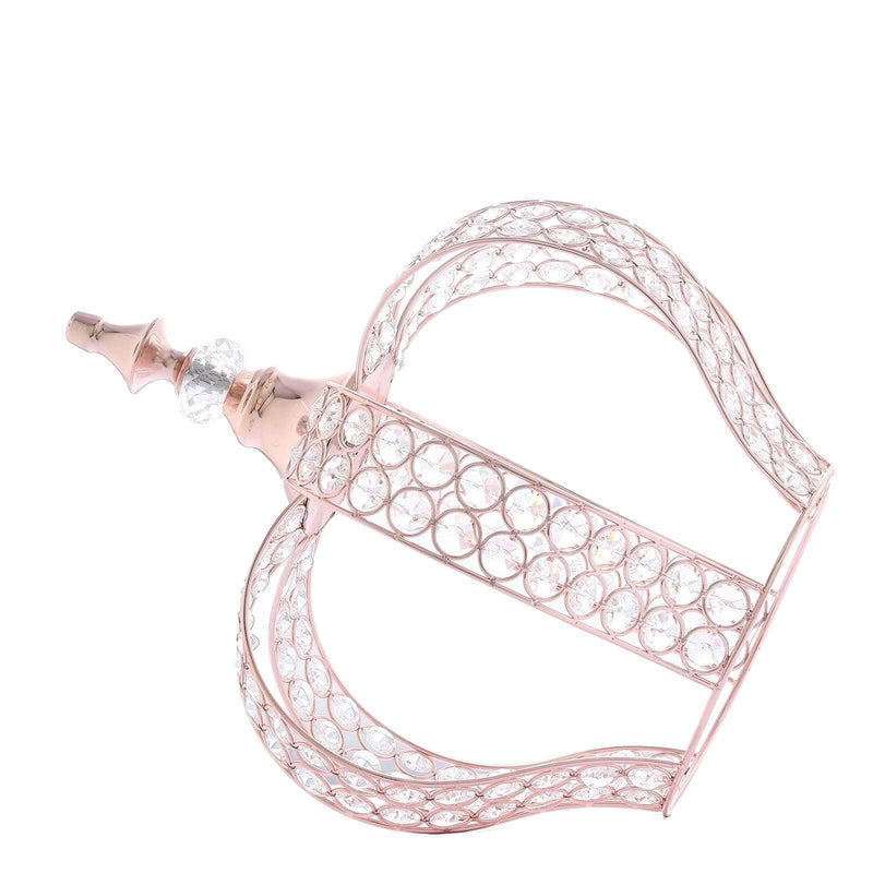 14" tall Metal Crystal Beaded Royal Crown Cake Topper