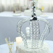 14" tall Metal Crystal Beaded Royal Crown Cake Topper