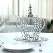 14" tall Metal Crystal Beaded Royal Crown Cake Topper