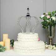 14" tall Metal Crystal Beaded Royal Crown Cake Topper