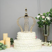 14" tall Metal Crystal Beaded Royal Crown Cake Topper
