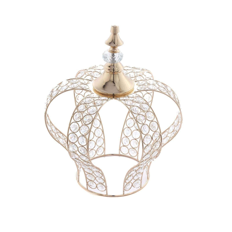 14" tall Metal Crystal Beaded Royal Crown Cake Topper CAKE_CROWN02_12_GOLD