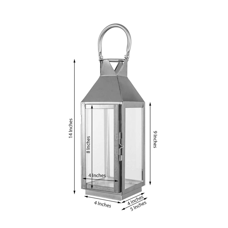 14" tall Metal Lantern Candle Holder