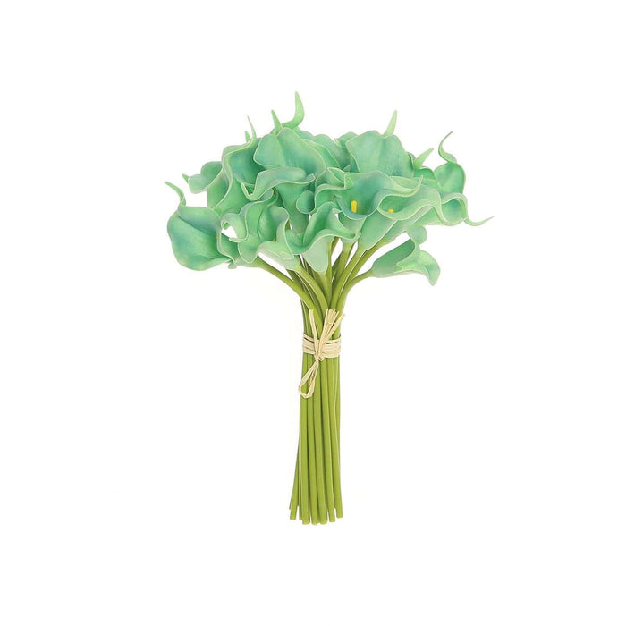 14" tall Poly Foam Calla Lily Flowers with Single Stems ARTI_LILY001_TURQ
