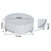 14" wide Round Floral Embossed Wedding Cake Stand