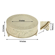 14" wide Round Floral Embossed Wedding Cake Stand