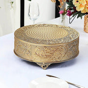 14" wide Round Floral Embossed Wedding Cake Stand