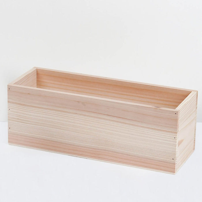 14" x 5" Natural Wood Rectangular Plant Holder Boxes Centerpieces WOD_PLNT01_14X5_TAN