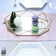 14" x 9" Metal Geometric Mirror Serving Tray - Gold CHRG_TRAY007_14_GOLD