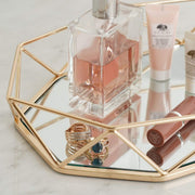 14" x 9" Metal Geometric Mirror Serving Tray - Gold CHRG_TRAY007_14_GOLD