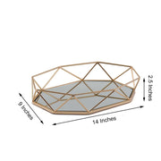 14" x 9" Metal Geometric Mirror Serving Tray - Gold CHRG_TRAY007_14_GOLD