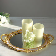 14"x10" Metallic Oval Mirror Serving Tray with Handles