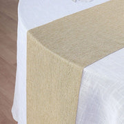 14"x108" Faux Burlap Polyester Table Runner