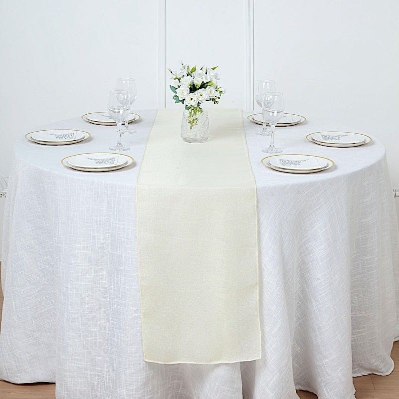 14"x108" Faux Burlap Polyester Table Runner