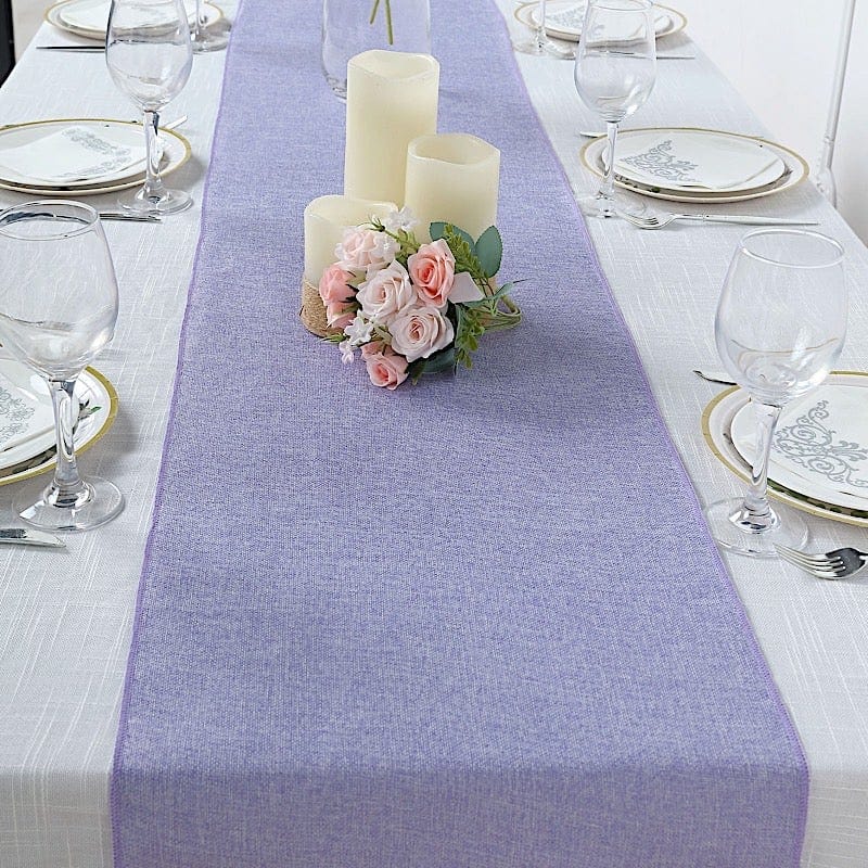 14"x108" Faux Burlap Polyester Table Runner