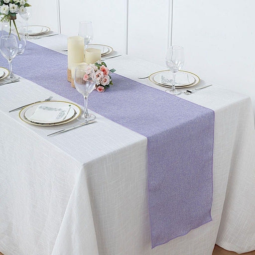 14"x108" Faux Burlap Polyester Table Runner RUN_JUTE03_LAV