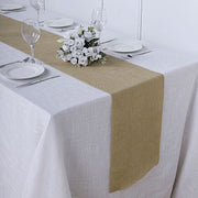 14"x108" Faux Burlap Polyester Table Runner RUN_JUTE03_NAT