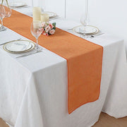 14"x108" Faux Burlap Polyester Table Runner RUN_JUTE03_ORNG