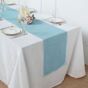 14"x108" Faux Burlap Polyester Table Runner RUN_JUTE03_TURQ