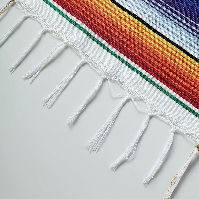14"x108" Mexican Table Runner with Tassels Fiesta Party Linens - Assorted RUN_FSTA_PURP