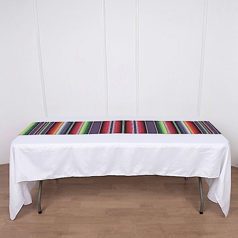 14"x108" Mexican Table Runner with Tassels Fiesta Party Linens - Assorted RUN_FSTA_PURP