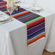 14"x108" Mexican Table Runner with Tassels Fiesta Party Linens - Assorted RUN_FSTA_PURP