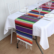 14"x108" Mexican Table Runner with Tassels Fiesta Party Linens - Assorted RUN_FSTA_PURP