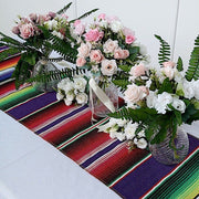 14"x108" Mexican Table Runner with Tassels Fiesta Party Linens - Assorted RUN_FSTA_PURP