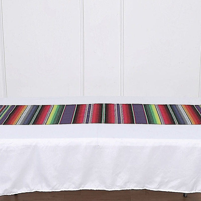 14"x108" Mexican Table Runner with Tassels Fiesta Party Linens - Assorted RUN_FSTA_PURP